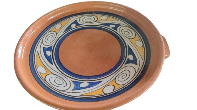 Bandeja vidriada pintada a mano
